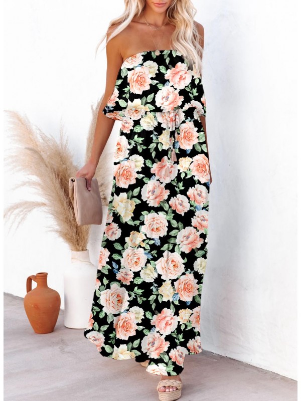 Floral tube top dress